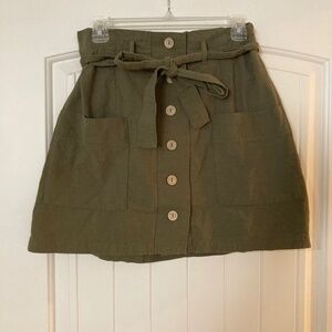 Forest green paper bag skirt
